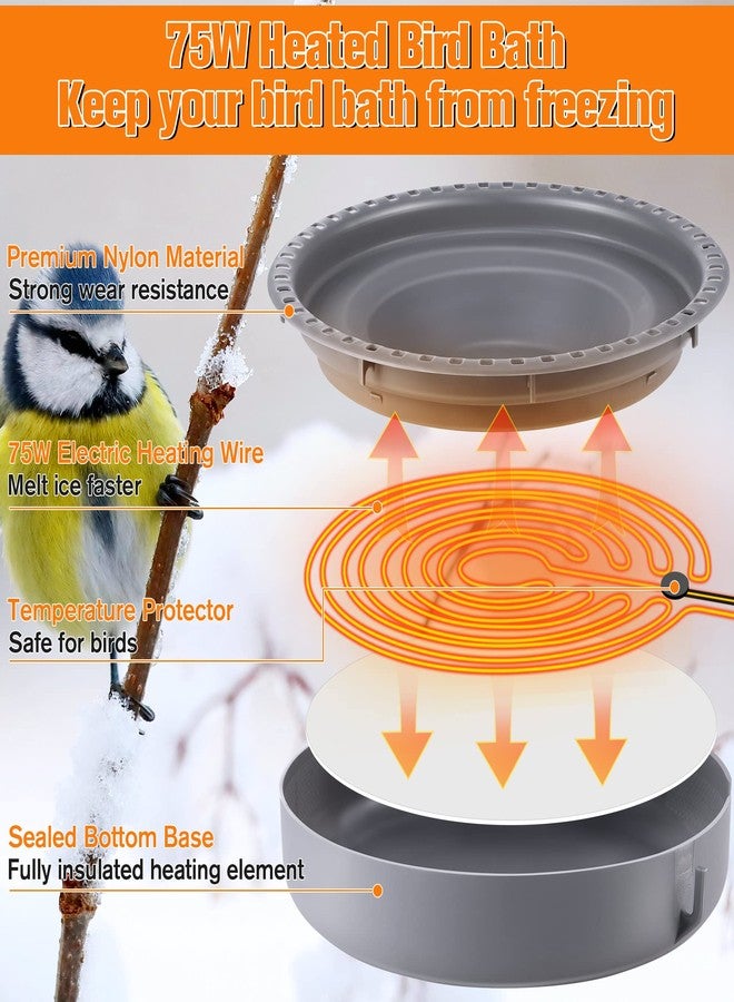 Saillong Bird Baths for Outdoors, Bird Bath Bowl Water Feeder Outdoor for Hummingbirds for Garden Yard Patio Lawn, Ideal for Attracting Birds(Freestanding Style) - Image 3