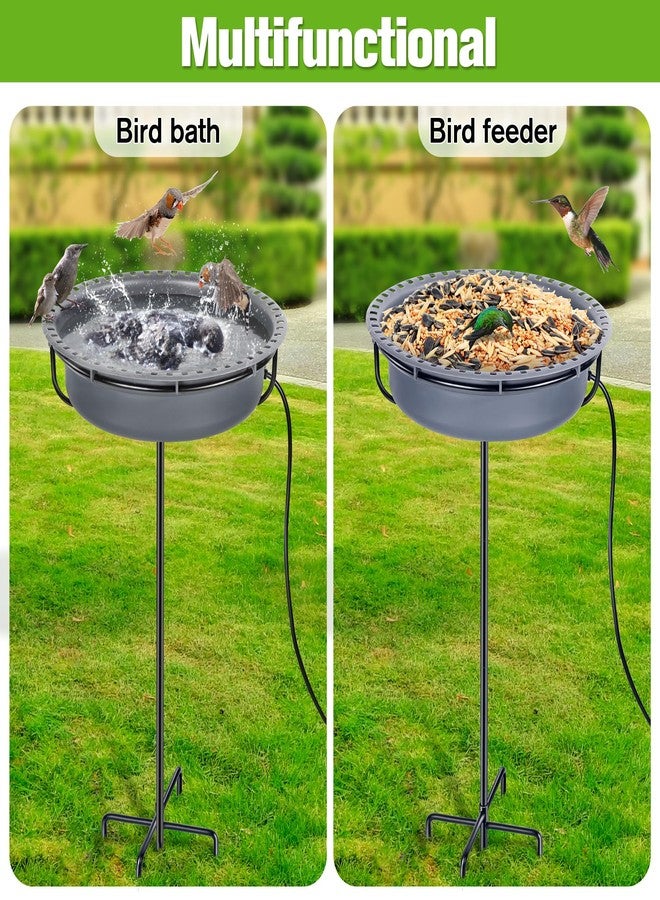Saillong Bird Baths for Outdoors, Bird Bath Bowl Water Feeder Outdoor for Hummingbirds for Garden Yard Patio Lawn, Ideal for Attracting Birds(Freestanding Style) - Image 4