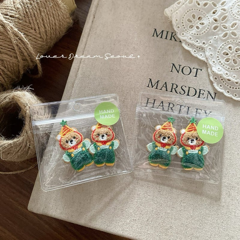 Korean Style Colorful Plush Bear BB Hair Clips for Women - Image 4