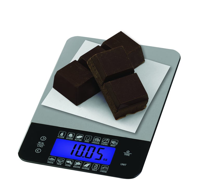 SmartHeart Digital Kitchen Food Scale with Calorie & Carb Calculator Stainless Steel | Precision Measurements | Unit conversions: oz, lbs, g, ml | 14 pre-Set Foods - Image 3