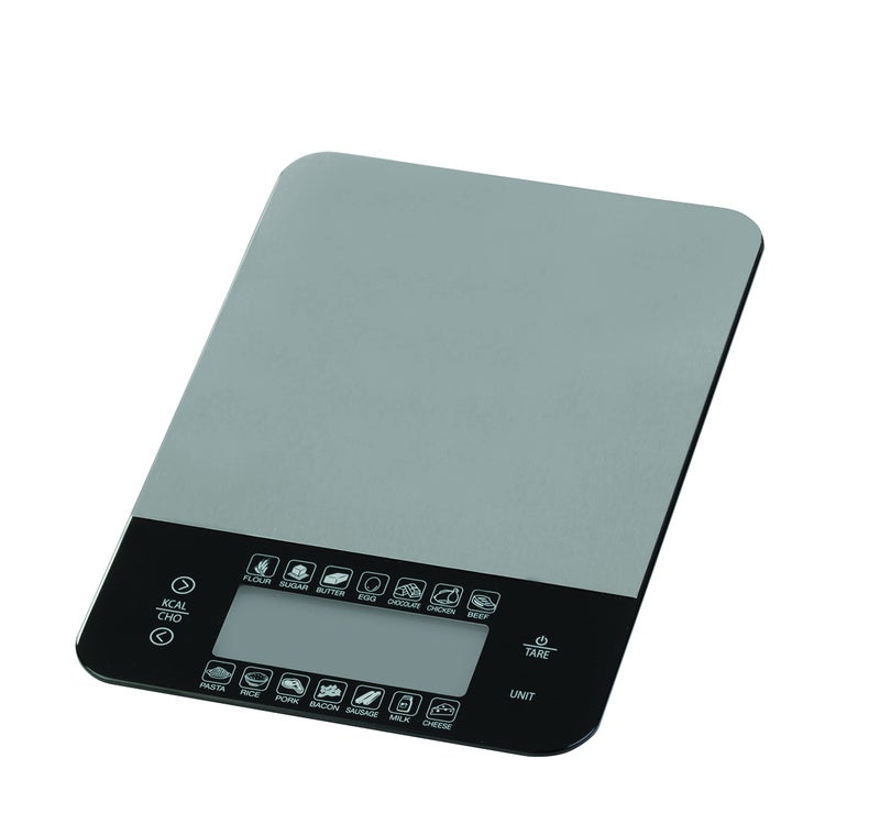 SmartHeart Digital Kitchen Food Scale with Calorie & Carb Calculator Stainless Steel | Precision Measurements | Unit conversions: oz, lbs, g, ml | 14 pre-Set Foods - Image 4
