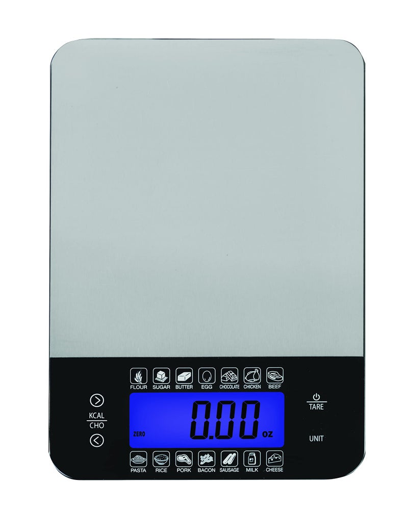 SmartHeart Digital Kitchen Food Scale with Calorie & Carb Calculator Stainless Steel | Precision Measurements | Unit conversions: oz, lbs, g, ml | 14 pre-Set Foods - Image 5