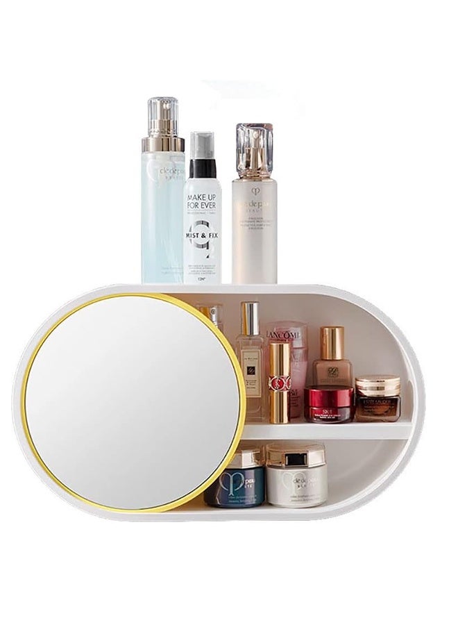 JCB CHIC Large Cosmetic Makeup Organizer, Dust Water Proof Cosmetics Storage Display Case, Cosmetic Storage Box with Brush Organizer, Suitable for Bathroom Countertop and Bedroom Vanity Dresser - Image 1