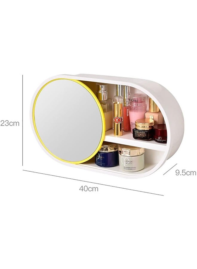 JCB CHIC Large Cosmetic Makeup Organizer, Dust Water Proof Cosmetics Storage Display Case, Cosmetic Storage Box with Brush Organizer, Suitable for Bathroom Countertop and Bedroom Vanity Dresser - Image 3