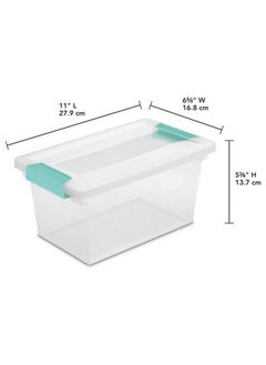 Sterilite 19628604 Medium Clip Clear Storage Box With Latched Lid 11"L X 65/8"W X 53/8"H  - Image 4