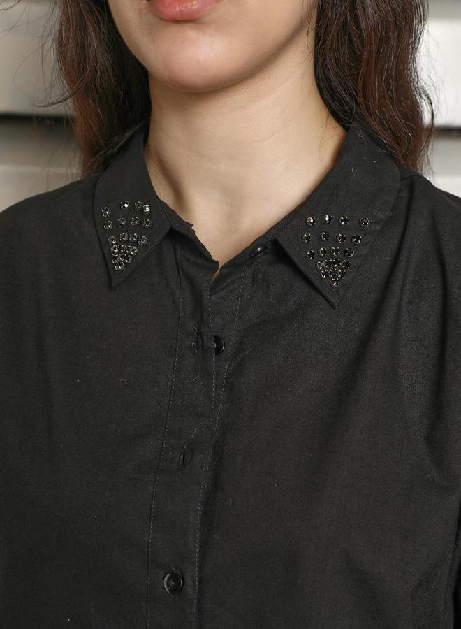 هاي ستار قمصان ستايلي بقبة واسعة مطرزة ومقاس عادي - Image 4