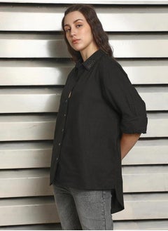 HIGH STAR Embellished Spread Collar Regular Fit Shirts by Styli  - Image 2