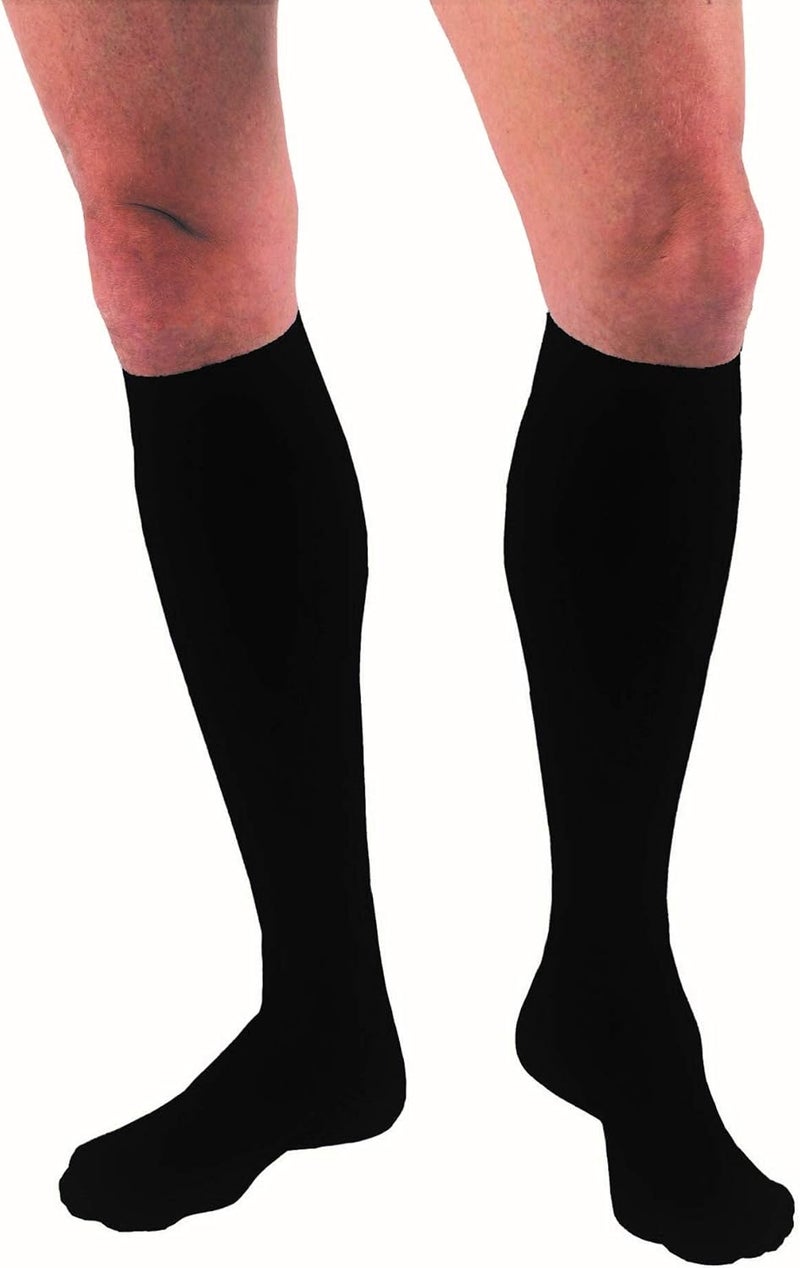 JOBST Beiersdorf Men's 15-20 mmHg Knee High Medical Compression Socks - Black, Medium - Image 1