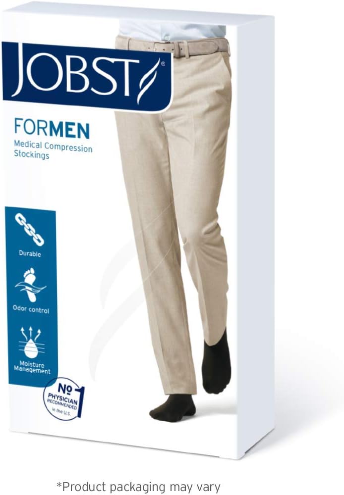 JOBST Beiersdorf Men's 15-20 mmHg Knee High Medical Compression Socks - Black, Medium - Image 5