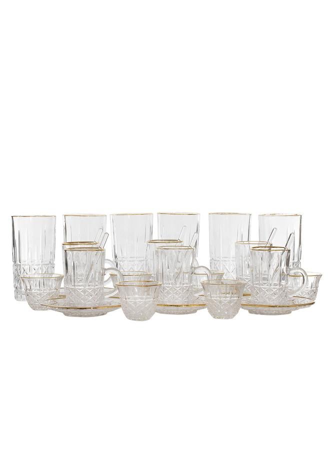 السيف  طقم تقديم الشاي والقهوة بيالات 30 قطعة شفاف - Image 1