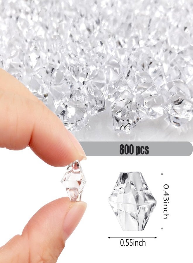 LYFJXX Fake Ice Cubes 600 PCS Clear Acrylic Rocks Vase Fillers for Centerpieces, 11 X 14 mm Crystal Gems Stones for Table Scatter,Home Decoration - Image 2