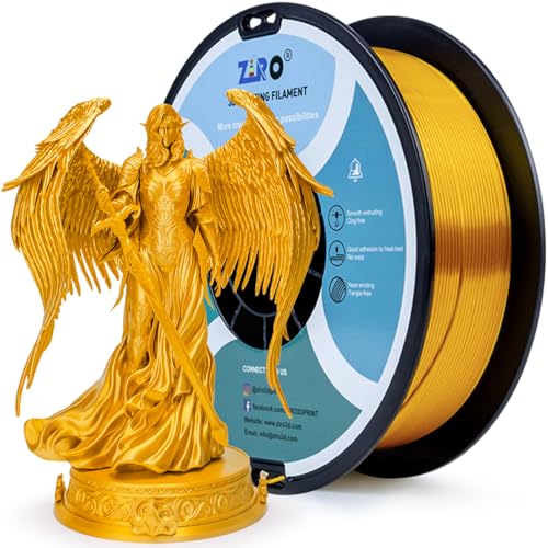 ZIRO PLA Filament 1.75mm, Shining Red 3D Printer Filament Silky, Silk 3D Printing Material, Dimensional Accuracy +/- 0.03mm, Fit Most FDM Printers and Pens, Glossy 1KG Spool, Gold - Image 1