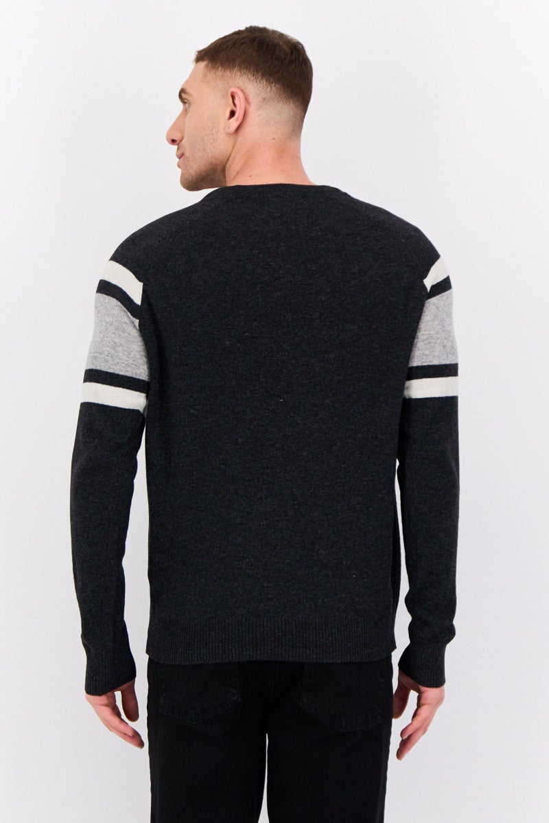 NAUTICA Men Crew Neck Long Sleeve Embroidered Logo Sweater, Multi Color - Image 3