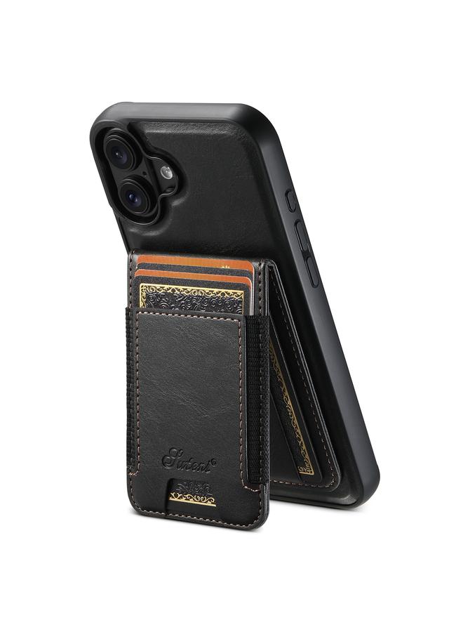 Suteni Case For iPhone 16 H17 Oil Eax Leather MagSafe Detachable Wallet Phone Case - Image 1