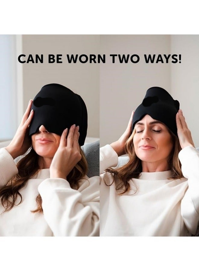 general Migraine Relief Cap, Soothing Headache Ice Pack Mask Products, Cooling Gel Hat, Face Cold Compress Head Wrap for Tension, Stress & Hangover - Image 3