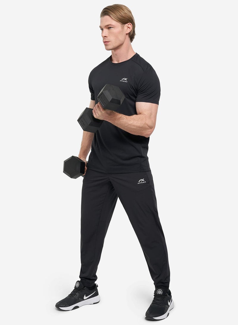 Athlex Men’s Motion Training T-Shirt Black (UAE/KSA Alpha S) – Quick-Dry, Sweat-Wicking Active Tee with Flat Seams for Gym & Outdoor Workouts - Image 4