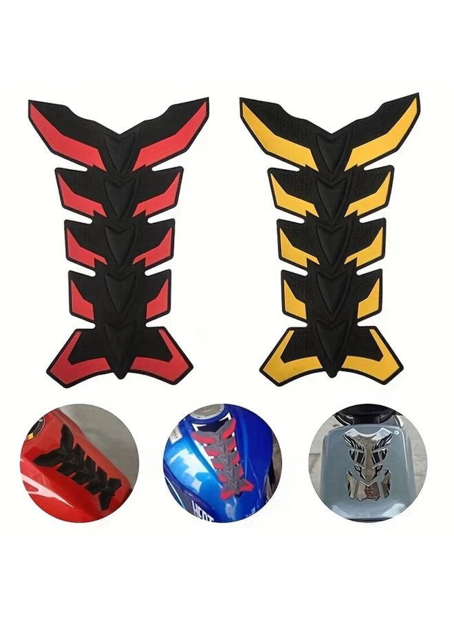 Black Geometric 3D Rubber Motorcycle Tank Sticker Durable Fuel Tank Protector Cover Decal - Image 4