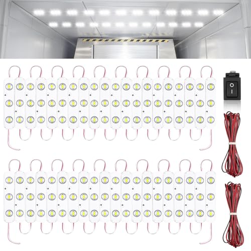 Linkstyle 12V 120 LEDs Van Interior Light Kits, 12V LED Light Strip LED Module Lights Ceiling Lamp for Car Van Truck Auto Vehicle, 40 Modules - Image 1