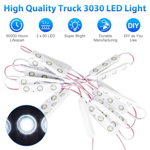 Linkstyle 12V 120 LEDs Van Interior Light Kits, 12V LED Light Strip LED Module Lights Ceiling Lamp for Car Van Truck Auto Vehicle, 40 Modules - Image 3
