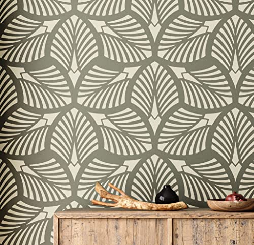 STENCILOGY Danube 23 x 38 XL Wall Stencil Palm Leaf Large Allover Wall Stencils for Painting Large Floral Wall Stencil