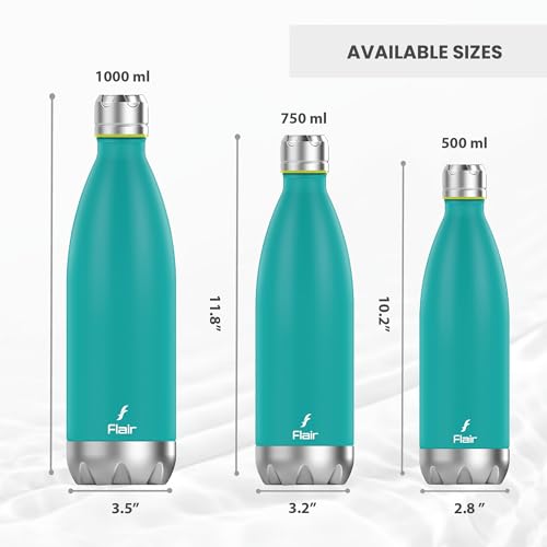 Flair Soft-Touch Hot & Cold Stainless Steel Water Bottle | 500ml Thermosteel Flask | Leakproof, BPA-Free, Double Walled | Vacuum Insulated | Green | Ideal Gift for All Ages | Perfect for Office, Gym - Image 4