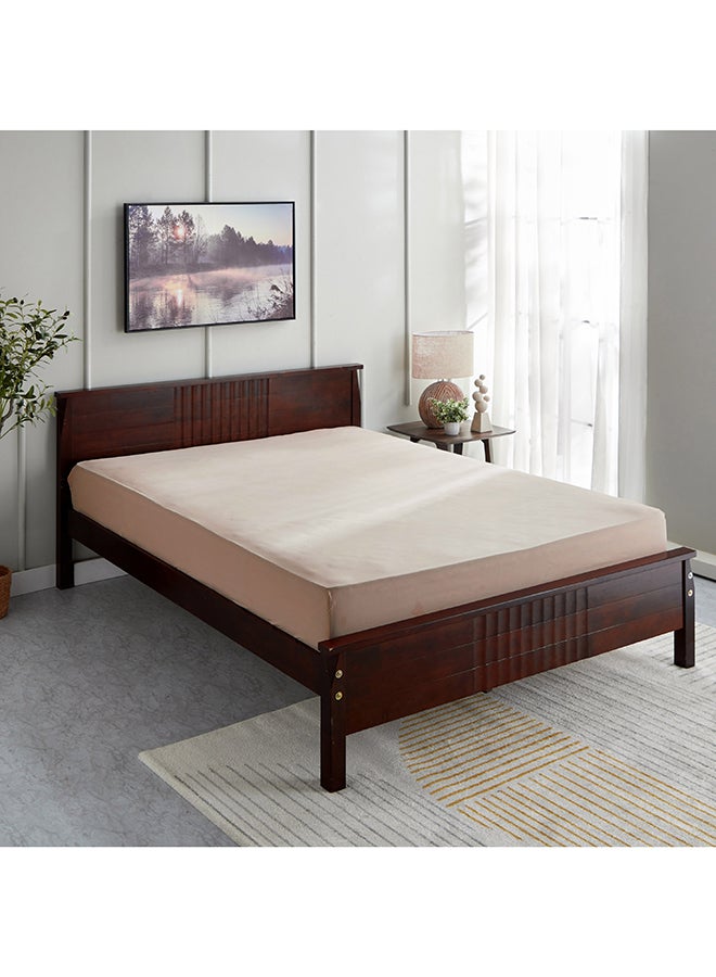 Home Box Bristol Polycotton Double Fitted Sheet 200 x 25 x 140 cm Grey - Image 1