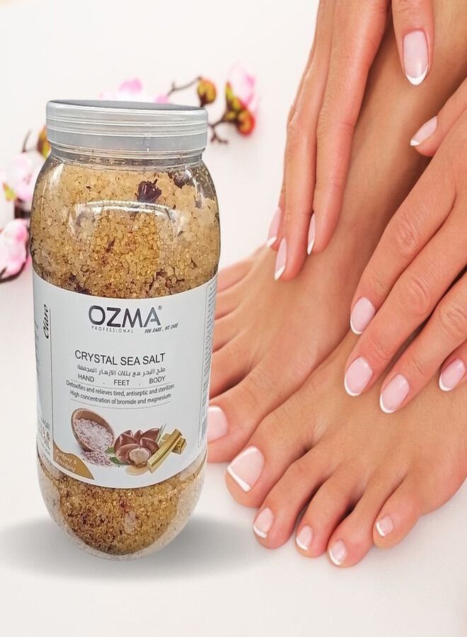 Ozma Professional أوزما كلافو كريستال ملح البحر، بخلاصة الأرغان والذهب، ملح الجسم العضوي لتقشير البشرة وترطيبها 5 كج - Image 4
