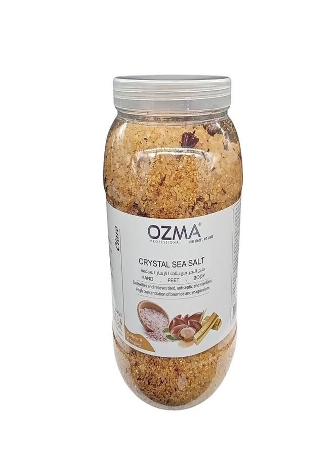 Ozma Professional أوزما كلافو كريستال ملح البحر، بخلاصة الأرغان والذهب، ملح الجسم العضوي لتقشير البشرة وترطيبها 5 كج - Image 1