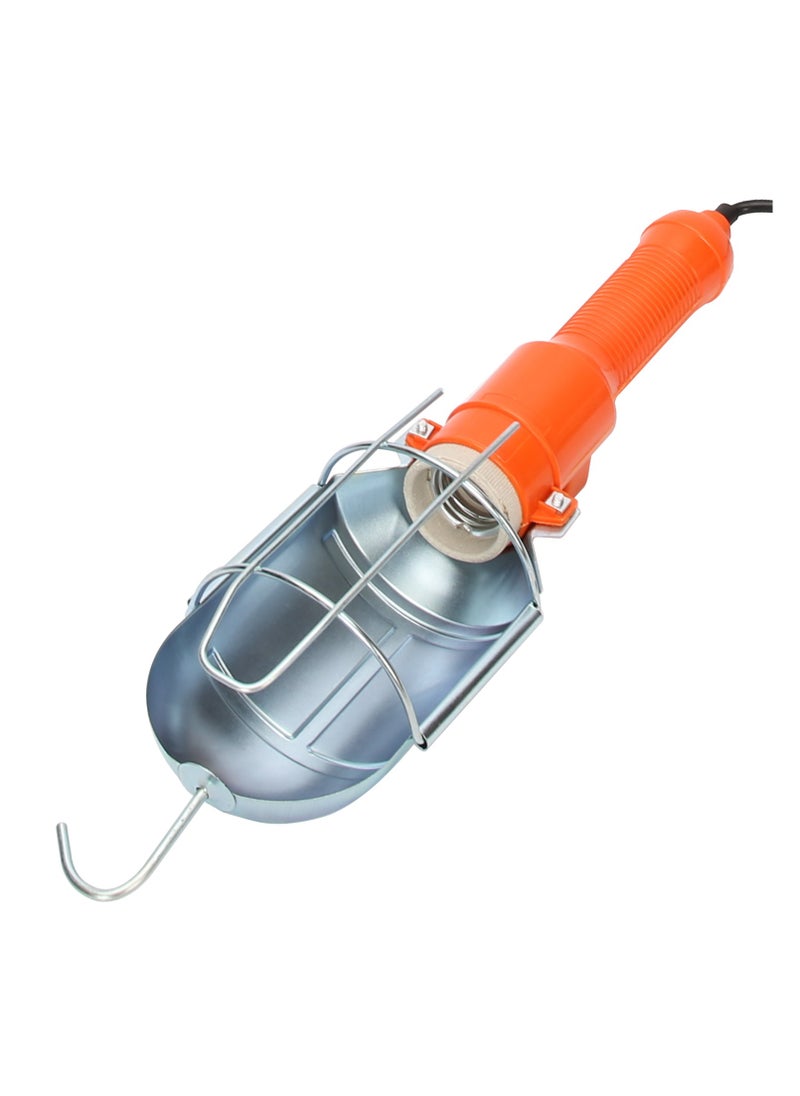 KSEIBI Incandescent Work Light, Zinc Plated, Orange Silver, Work Light with Built-in Outlet and Metal Guard for Indoor and Outdoor Use. Ideal for Illuminating Construction Sites.  - Image 5