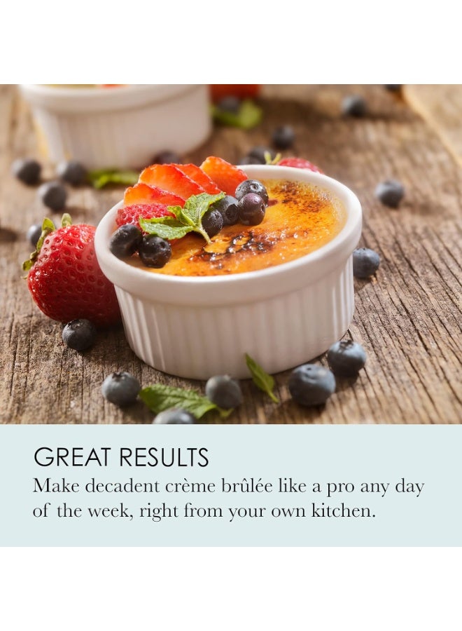 chicago metallic Chicago Metallic Professional 6-Piece Creme Brulee Set with 4 Porcelain Ramekins, 8-inch Square Pan and Wire Rack - Image 3