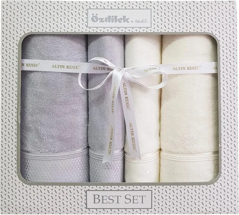 فافورا Ditsy Best Set Hammam Set - Grey - Cream