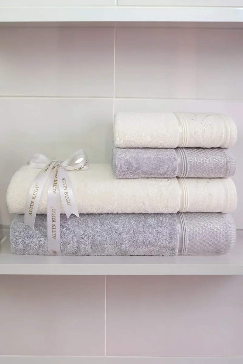 فافورا Ditsy Best Set Hammam Set - Grey - Cream