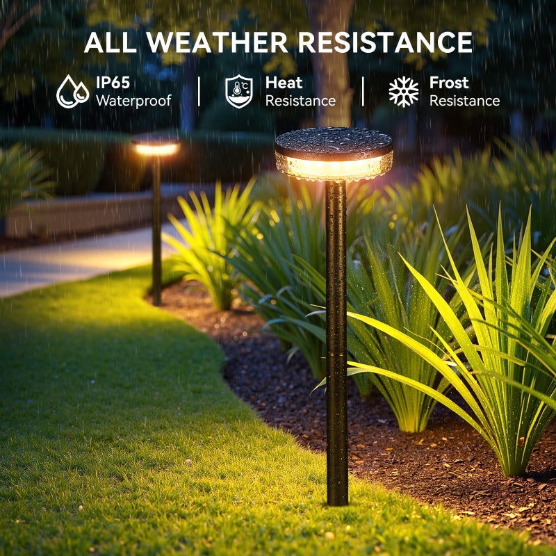 LETMY Solar Pathway Lights Outdoor, 6 Pack 2X Brighter Solar Lights Outdoor Waterproof, Taller Pathway Light with Larger Panel, Auto On/Off Up to 12Hrs Driveway Light for Yard Outside Patio Path Lawn - Image 5