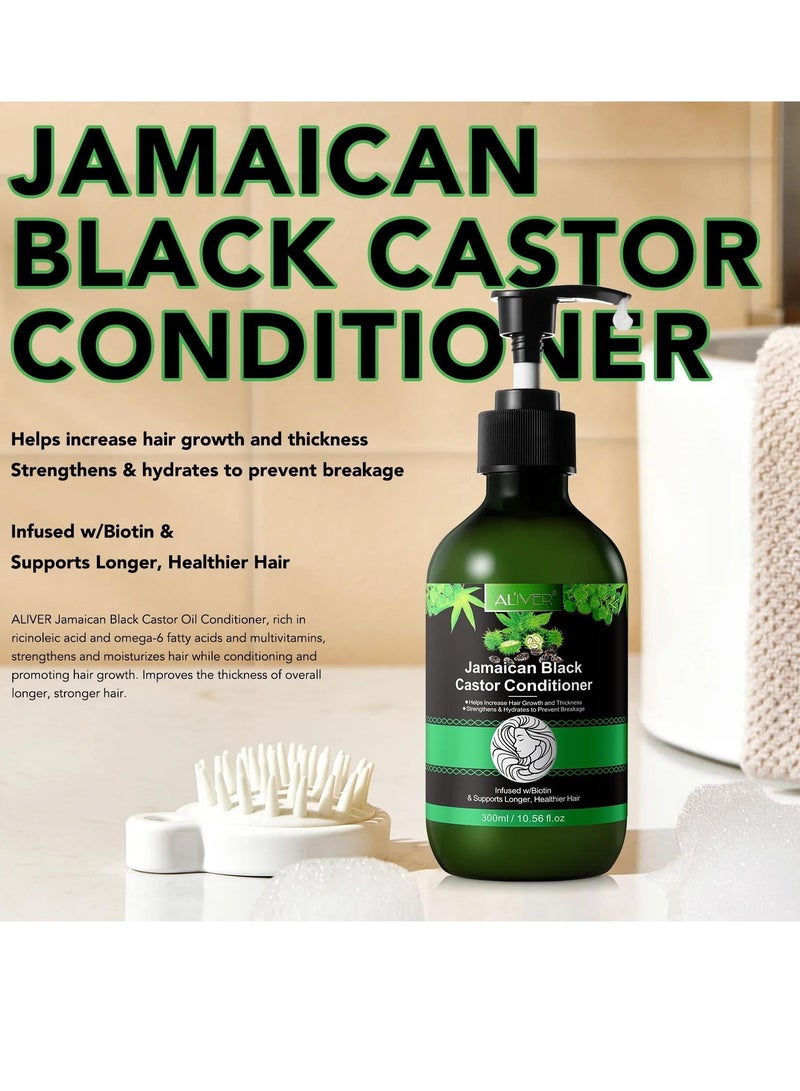 ALIVER 300ml Jamaican Black Castor Oil Conditioner Castor Conditioner for Hair Growth and Increase Thickness Infused with Biotin which Strengthens Hydrates Prevent Breakage Support Healthier Hair - Image 2