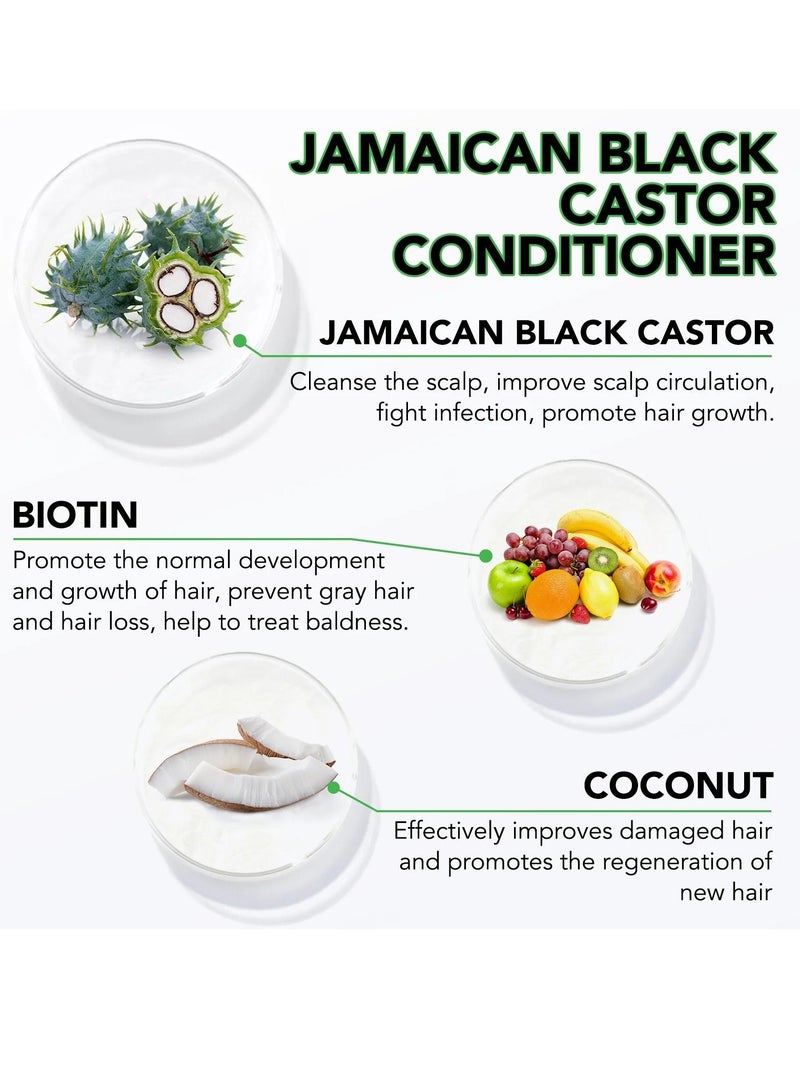 ALIVER 300ml Jamaican Black Castor Oil Conditioner Castor Conditioner for Hair Growth and Increase Thickness Infused with Biotin which Strengthens Hydrates Prevent Breakage Support Healthier Hair - Image 4