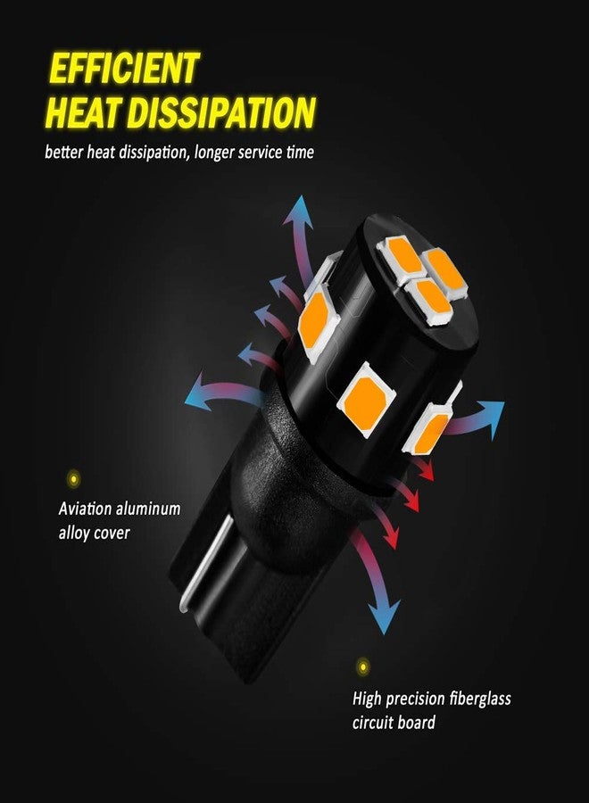 AUXLIGHT مصابيح إضاءة داخلية LED من نوع AUXLIGHT 194 168 2825 T10، لون أصفر كهرماني، بديل فائق السطوع لمصابيح القبة، ومصابيح الخريطة، ومصابيح الأبواب، ومصابيح صندوق السيارة، ومصابيح لوحة الترخيص، ومصابيح الإشارة الجانبية، ومصابيح مواقف السيارات، ومصابيح التخييم (عبوة من 12 مصباحًا). - Image 5