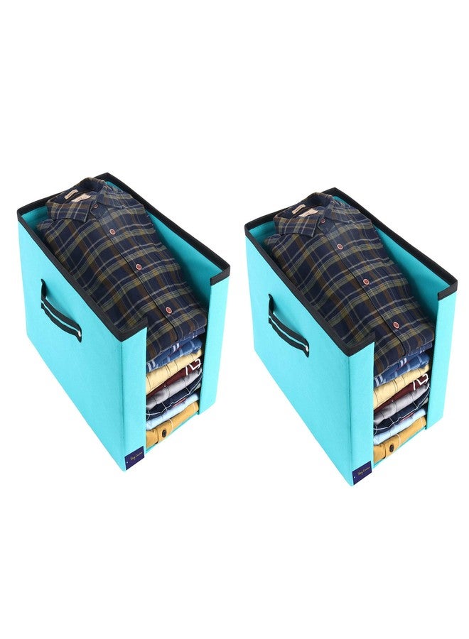 Shrey Creation Shirt Stacker / Shirt Organizer / Wardrobe Organizer , (R Green) - Set of 2 - Image 1
