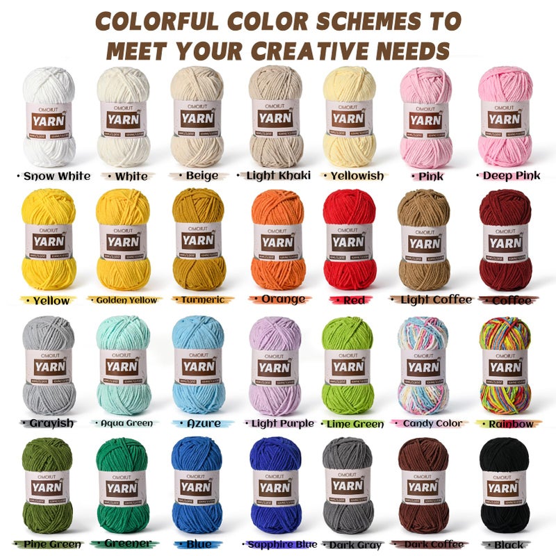 OMoiut 3 Packs Plush Chenille Chunky Crochet Yarn - Baby Yarn for Crocheting Soft - Velvet Yarns Knitting for Blankets Crafts - Fluffy Amigurumi Yarns 300g / 393yd (3 Beige) - Image 3