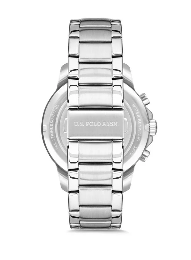 U.S. Polo Assn. Men's 44mm Multifunction Men's Watch with Blue Dial & Stainless Steel Bracelet