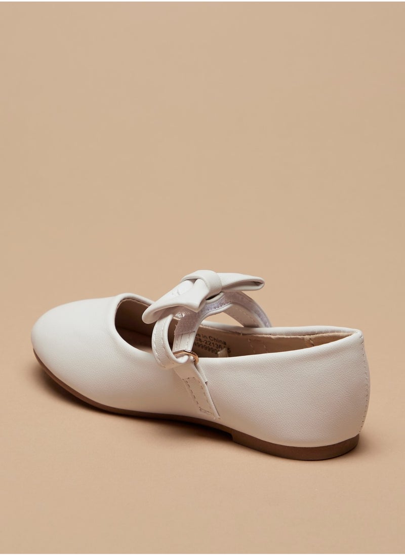 Flora Bella By Shoexpress - Girls Bow Accented Mary Jane Shoes with Hook and Loop Closure - Image 1