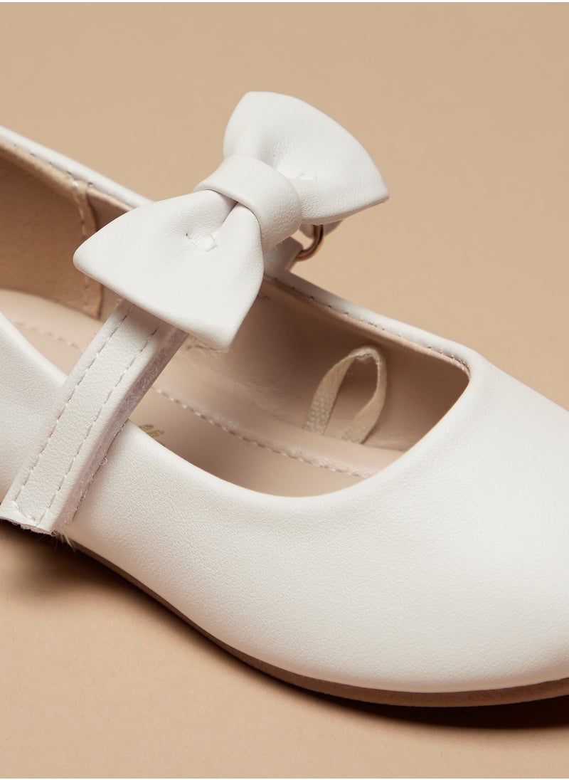 Flora Bella By Shoexpress - Girls Bow Accented Mary Jane Shoes with Hook and Loop Closure - Image 1