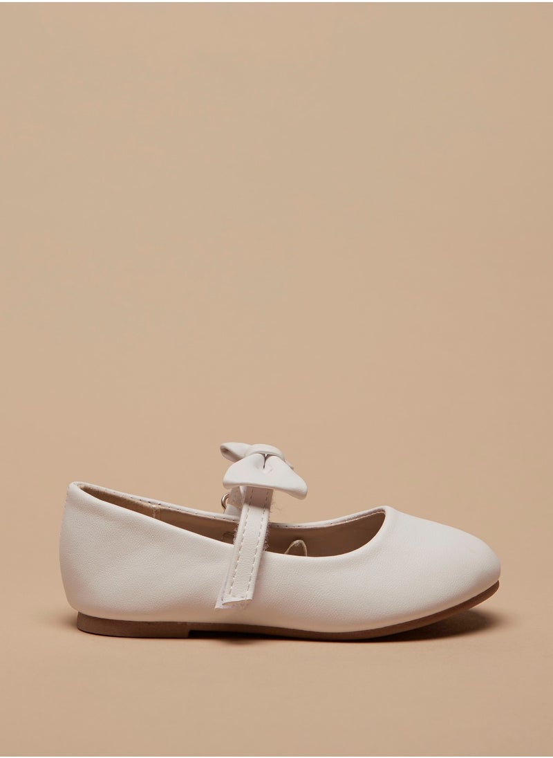 Flora Bella By Shoexpress - Girls Bow Accented Mary Jane Shoes with Hook and Loop Closure - Image 1