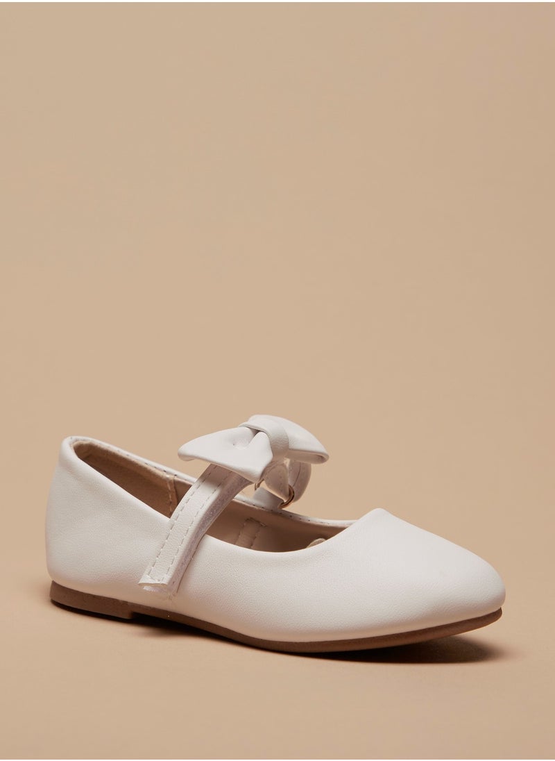 Flora Bella By Shoexpress - Girls Bow Accented Mary Jane Shoes with Hook and Loop Closure - Image 1