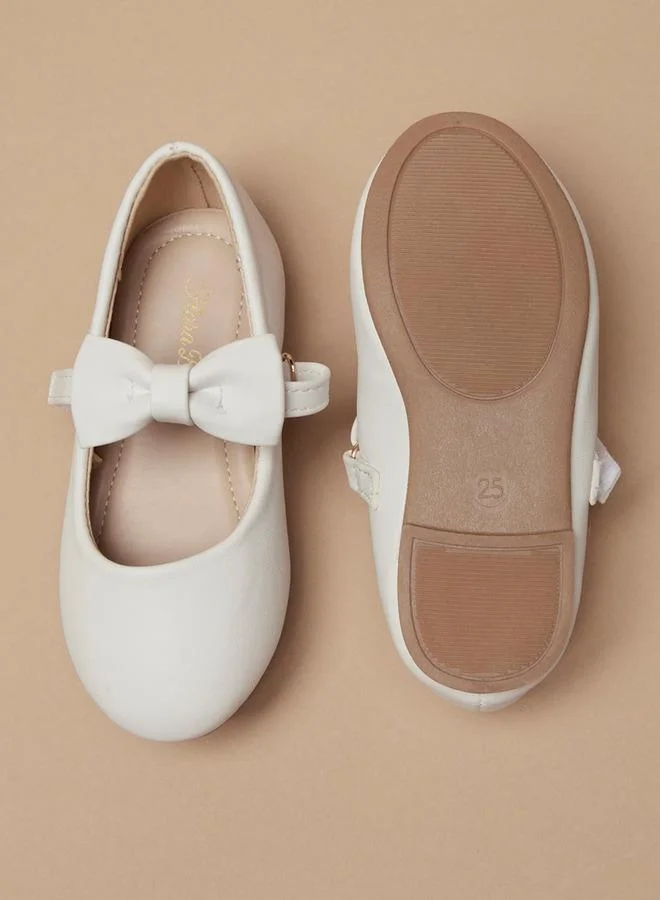Flora Bella By Shoexpress WHITE Flora Bella Bow Accented Mary Jane Shoes With Hook And Loop Closure for Women | Best Price UAE