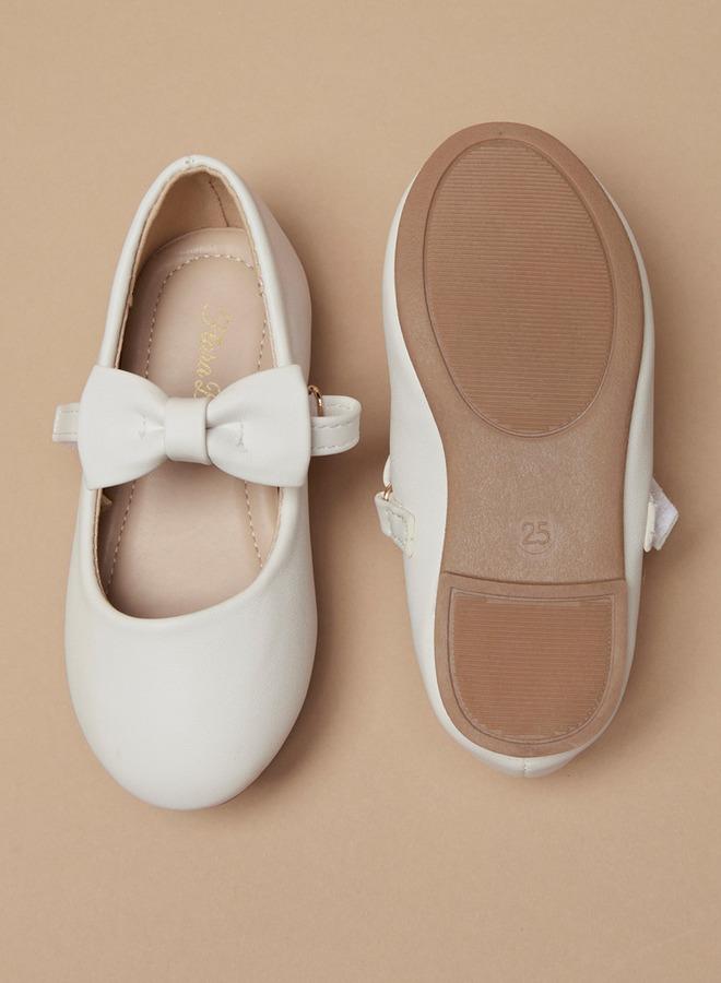 Flora Bella By Shoexpress Flora Bella Bow Accented Mary Jane Shoes With Hook And Loop Closure - Image 5