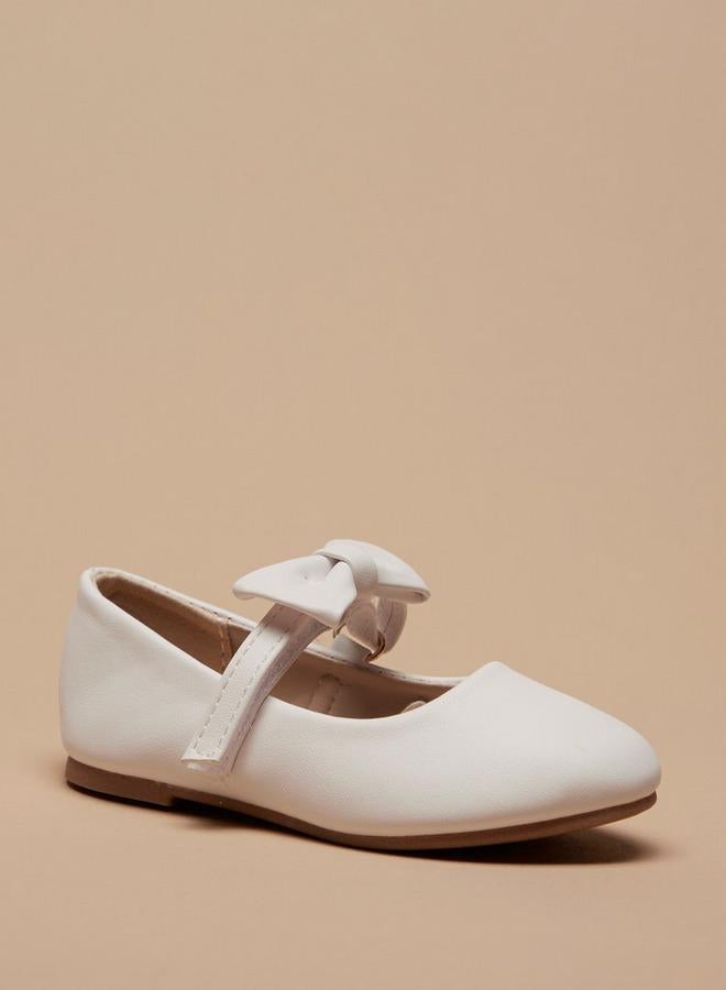 Flora Bella By Shoexpress Flora Bella Bow Accented Mary Jane Shoes With Hook And Loop Closure - Image 1