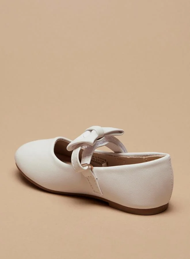 Flora Bella By Shoexpress WHITE Flora Bella Bow Accented Mary Jane Shoes With Hook And Loop Closure for Women | Best Price UAE