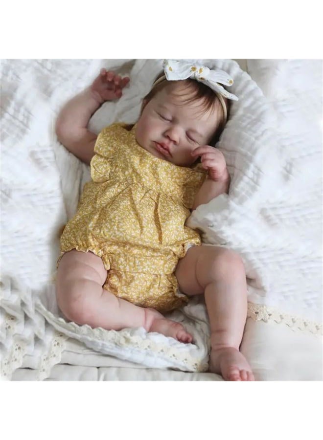 Zero Pam Reborn Baby Dolls Silicone Full Body-20 Inch Realistic Baby Doll, Anatomically Correct Girl, Full Silicone Babys Doll, Real Life Reborn Dolls with Accessories - Image 5