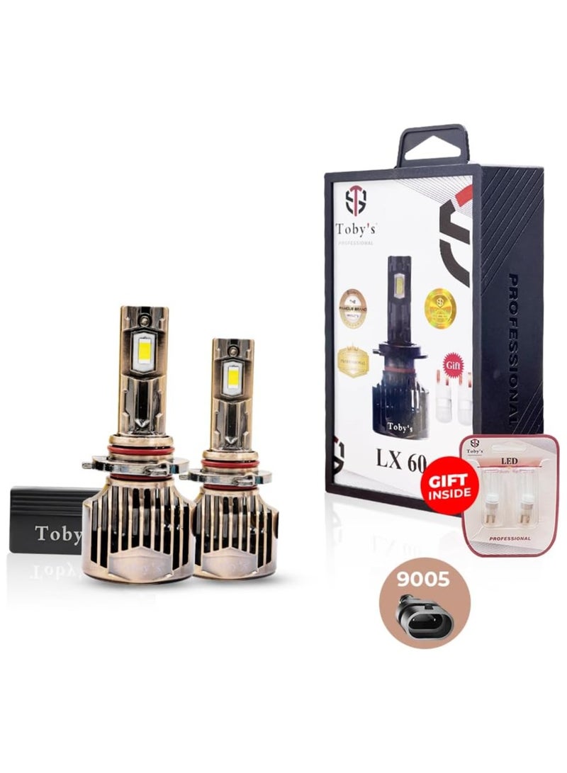 توبيز مجموعة مصابيح أمامية LED جديدة تمامًا من توبي LX 60-9005/9006 بدرجة حرارة لون 6500 كلفن وقوة 120 وات وقوة 12000 لومن، مثالية للرحلات الطويلة ومع هدية T10 أيضًا من الداخل - Image 1