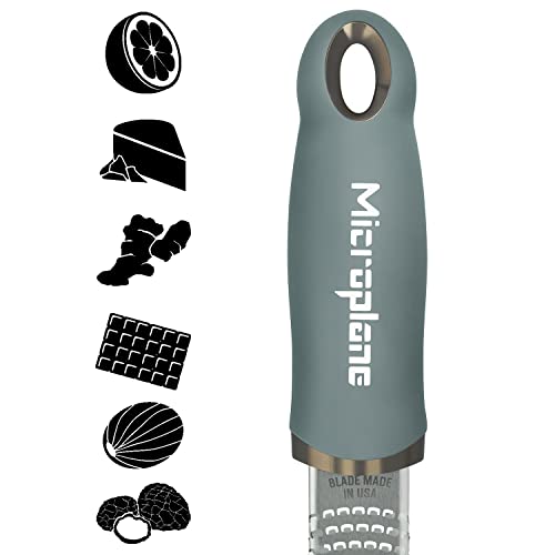 Microplane Premium Classic Zester - Eucalyptus Green | Lemon Zester tool, Hard Cheese & Vegetable Grater | For Citrus, Parmesan Cheese, Garlic, Ginger, Nutmeg | Fine Stainless Steel Blade, Made in USA - Image 2